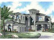 Luxury house plans AA5872-0266 front elevation.
