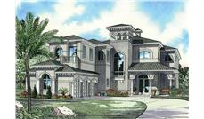 Luxury house plans AA5872-0266 front elevation.