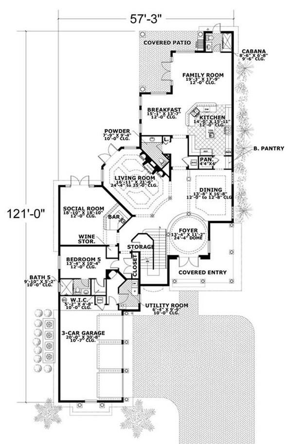 This image shows the living and dining areas of the houseplan.