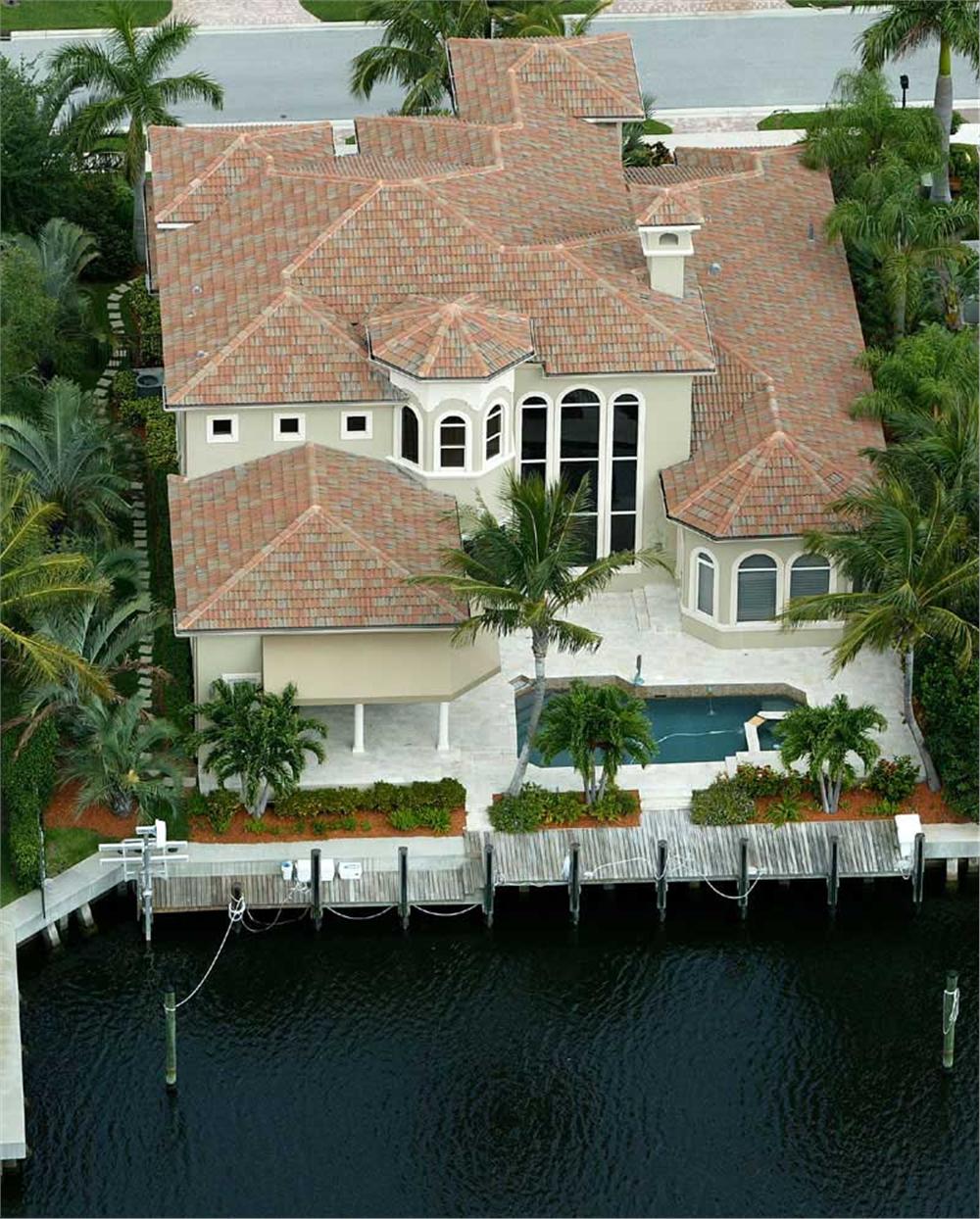 This image shows the aerial view of the house plan.