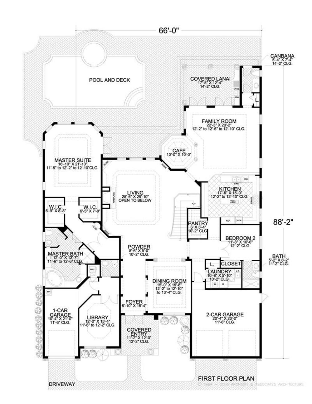 This image shows the living and dining areas of the main floor plan.