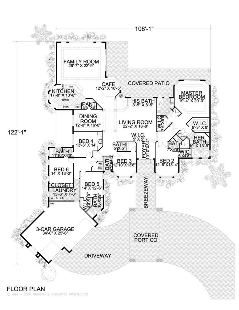 This image shows the living and dining areas of the home plan.