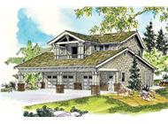 This is a colored rendering of this Garage with an apartment plan.