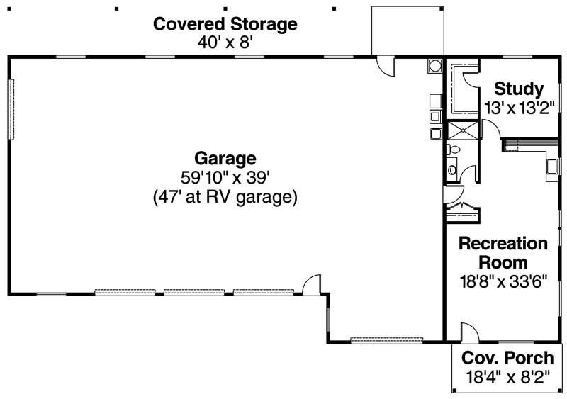 Garage with 5 Car, 0 Bedroom, 944 Sq Ft Floor Plan 1081026