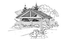 This is the front elevation for these Garage Plans.