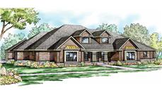 This is the front elevation of these Luxury House Plans.