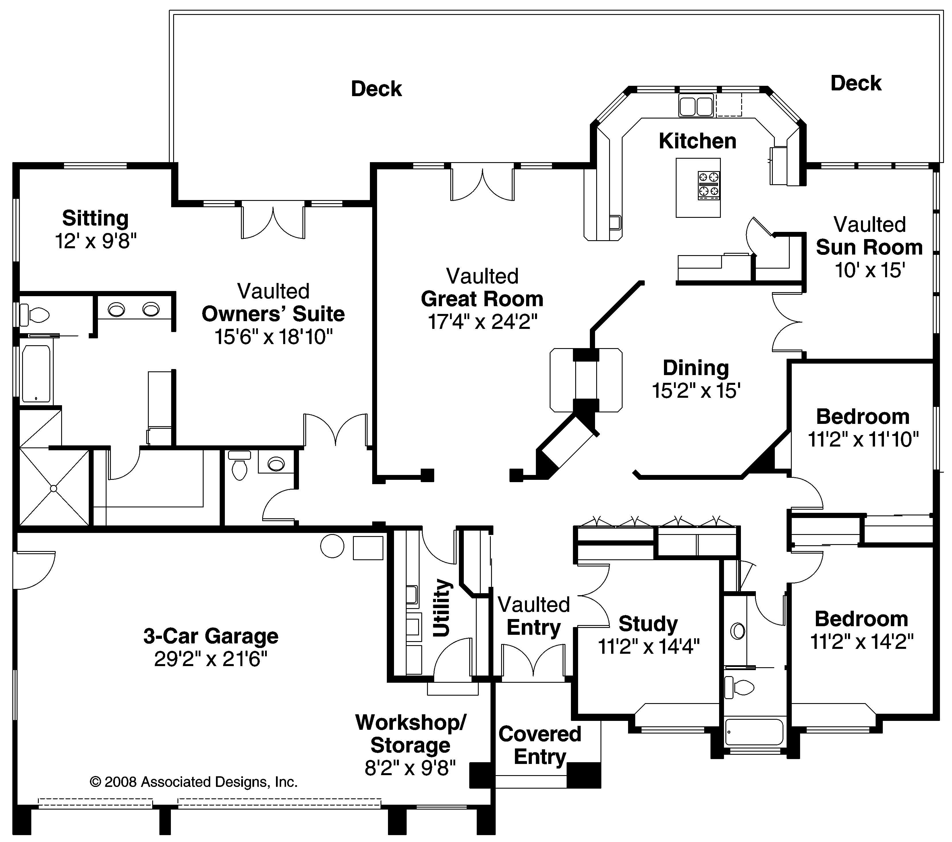 Craftsman Home with 3 Bdrms, 2810 Sq Ft Floor Plan 1081112