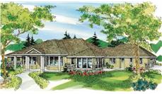 This is a colored rendering of these European Houseplans.