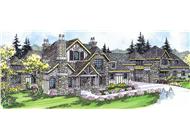 This image shows the Country French Style for this set of house plans.