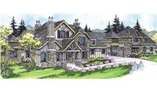 This image shows the Country French Style for this set of house plans.