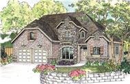 This image shows the European Style for this set of house plans.