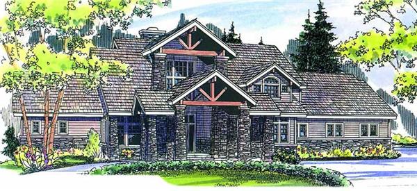 Color Rendering for Craftsman Home Plans.