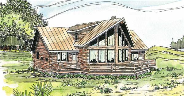 Log Homeplans color rendering.