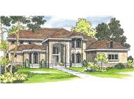 This image shows the Mediterranean Style for this set of house plans.