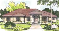 This image shows the southwestern style for this set of house plans.