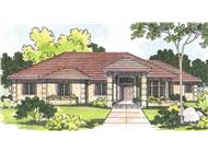This image shows the southwestern style for this set of house plans.
