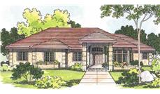 This image shows the southwestern style for this set of house plans.