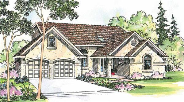 This image shows the Southwestern Style for this set of house plans.