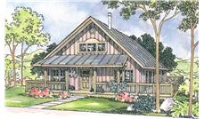 This image shows the Cottage Style for this set of house plans.