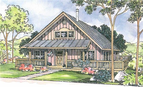 This image shows the Cottage Style for this set of house plans.