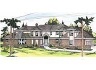 This image shows the Tudor Style for this set of house plans.