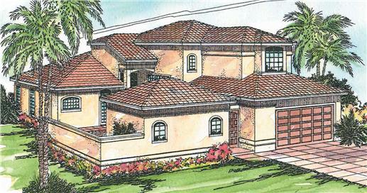 This image shows the Southwest Style for this set of house plans.
