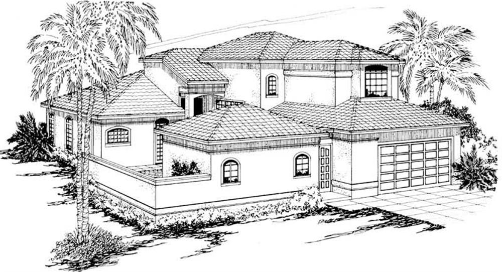 Home Plan Rendering for this set of house plans.