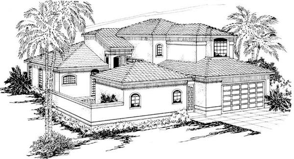Home Plan Rendering for this set of house plans.