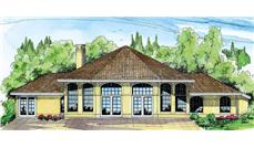 This image shows the southwest style for this set of house plans.