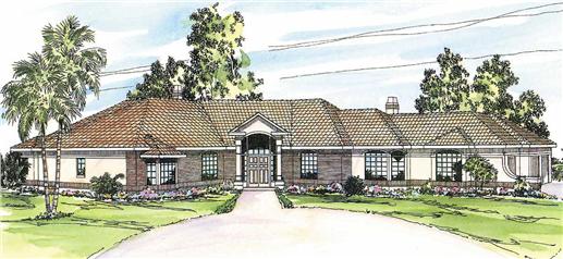 This image shows the Southwest Style for this set of house plans.