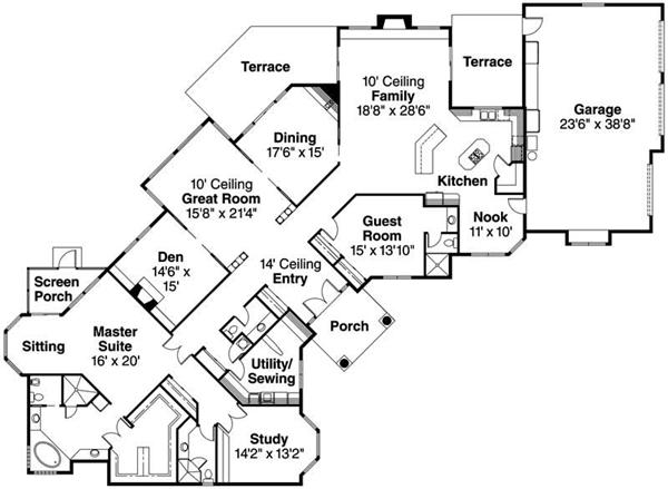 Floor Plan First Story for this set of house plans.