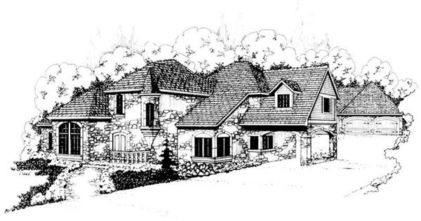 Home Plan Rendering for this set of house plans.