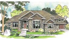 This image shows the Craftsman Style of this set of house plans.