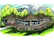 This image shows the Contemporary Style for this set of house plans.
