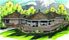 This image shows the Contemporary Style for this set of house plans.