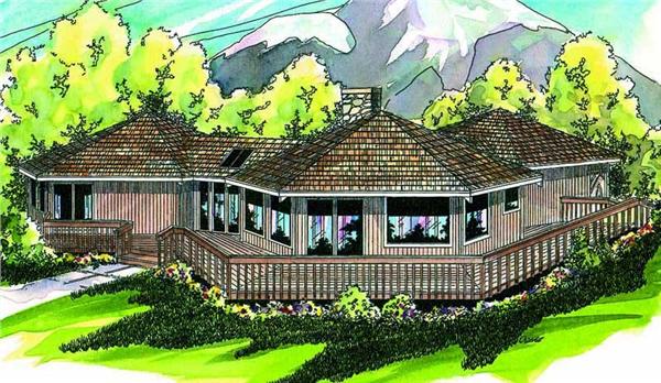 This image shows the Contemporary Style for this set of house plans.