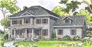 This image shows the Country Style for this set of house plans.