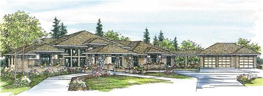 This image shows the Contemporary Style of this set of house plans.