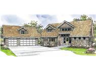 This image shows the lodge style for this set of house plans.
