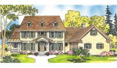 This image shows the Colonial Style for this set of house plans.