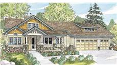 This is the front elevation of these classy Craftsman Houseplans.