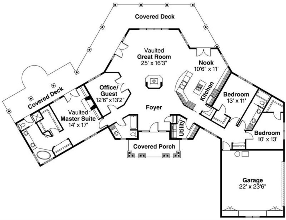 Floor Plan First Story for this set of house plans.