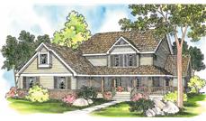 This image shows the Country Style for this set of house plans.
