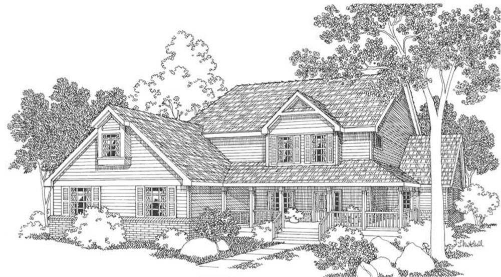 Home Plan Rendering for this set of house plans.
