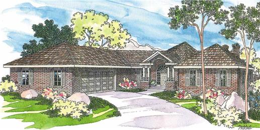 This image shows the traditional style for this set of house plans.