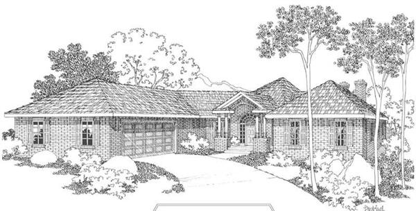 Home Plan Rendering for this set of house plans.