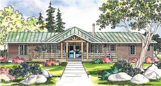 This image shows the log style for this set of house plans.