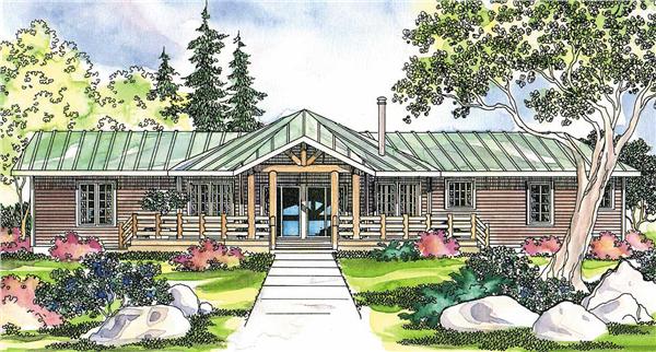 This image shows the log style for this set of house plans.