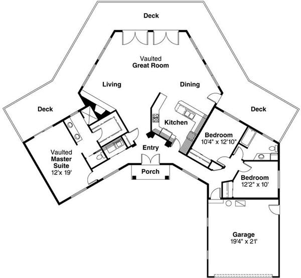 Floor Plan First Story for this set of house plans.