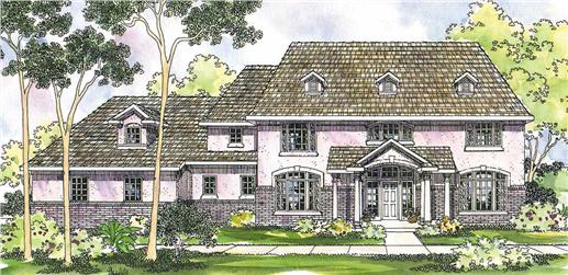 This image shows the Colonial Style of this set of house plans.